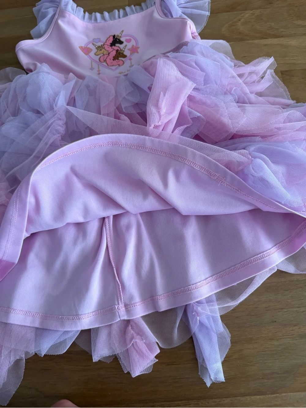 Girls Pink Unicorn Ruffle Tulle Dress Size 4T